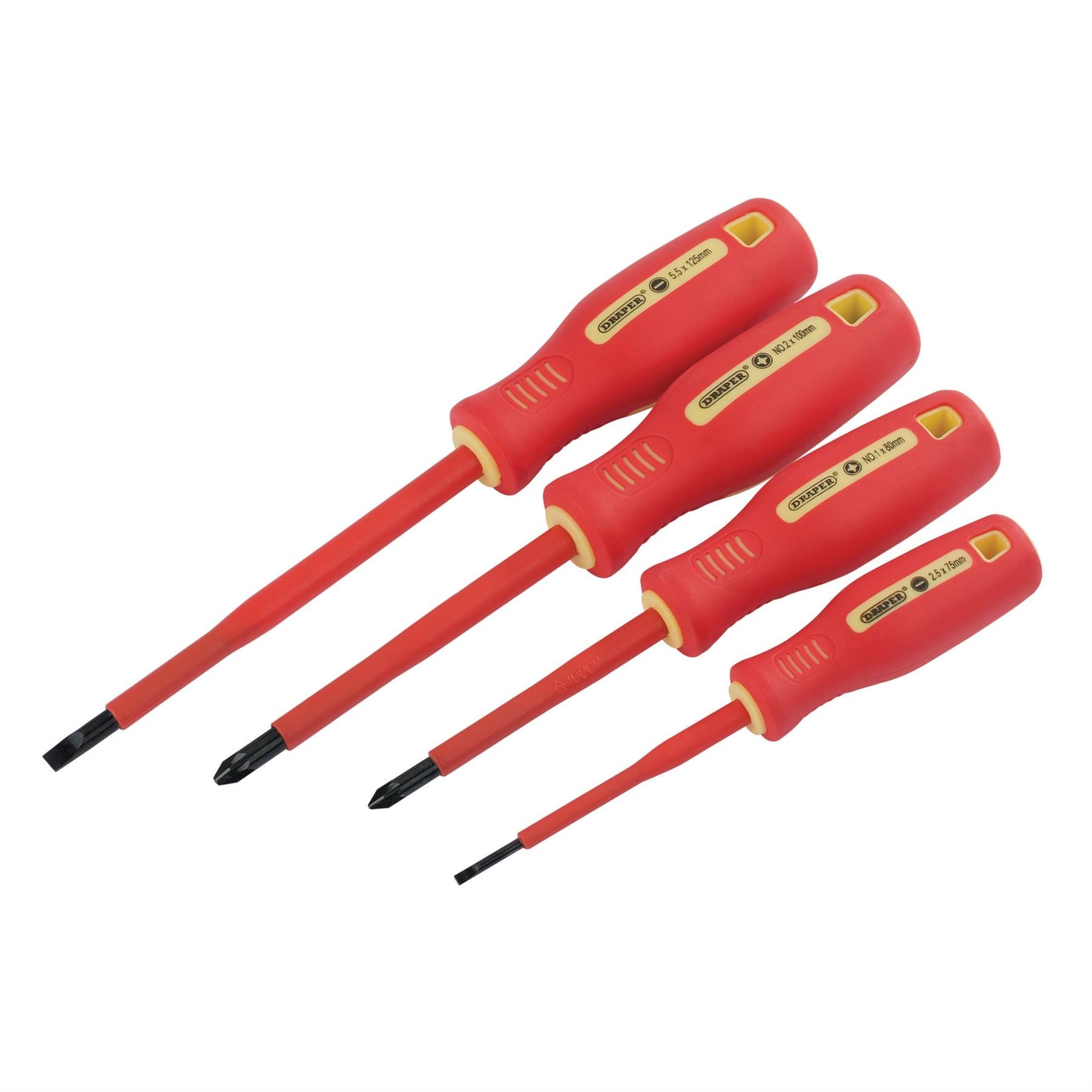 Draper 46539 Fully Insulated Screwdriver Set 4 Piece Draper