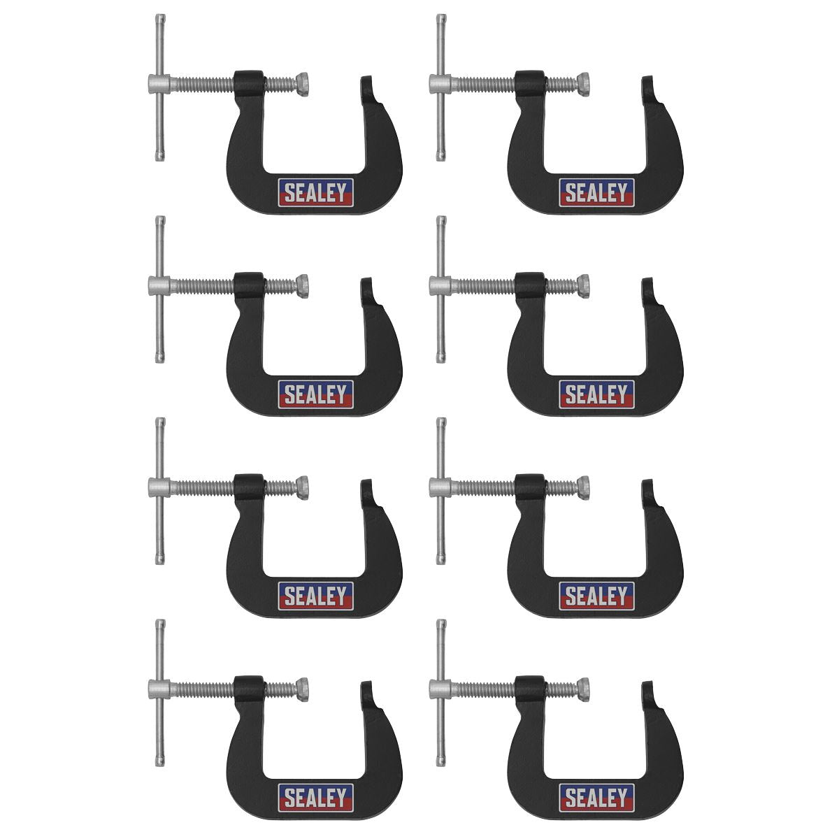 Sealey GCC05 Junior C-Clamp 8pc Set - 28mm x 28mm Sealey
