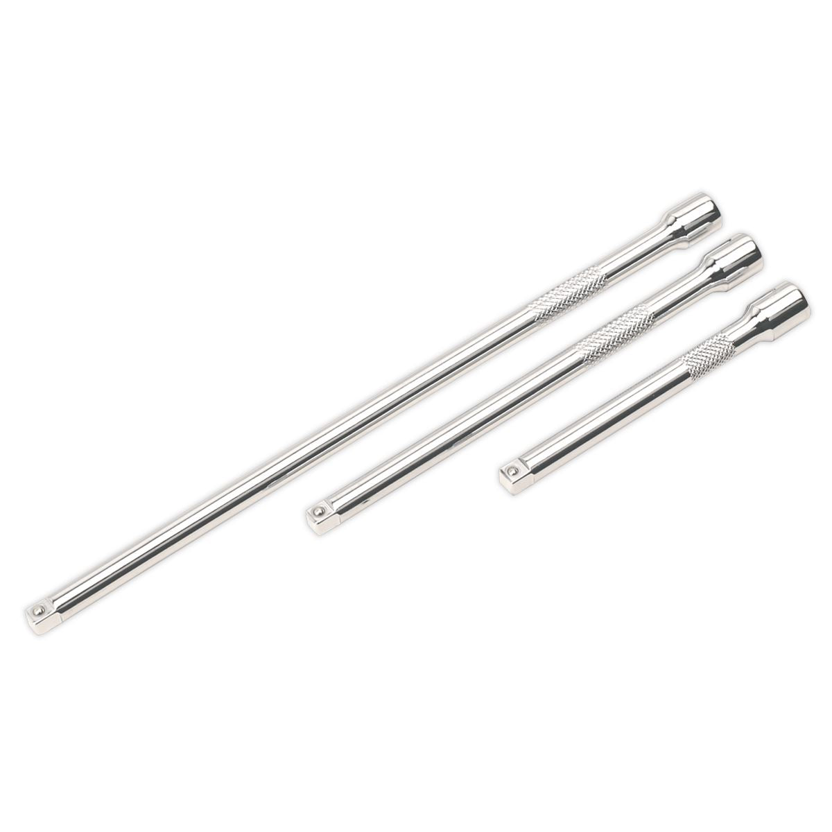 Sealey AK6330 Extension Bar Set 3pc 1/4"Sq Drive Sealey