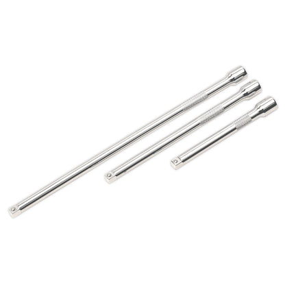 Sealey AK6330 Extension Bar Set 3pc 1/4"Sq Drive Sealey