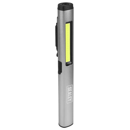 Sealey LED450UV Penlight Torch with UV 5W COB & 3W SMD LED with Laser Pointer Rechargeable Sealey