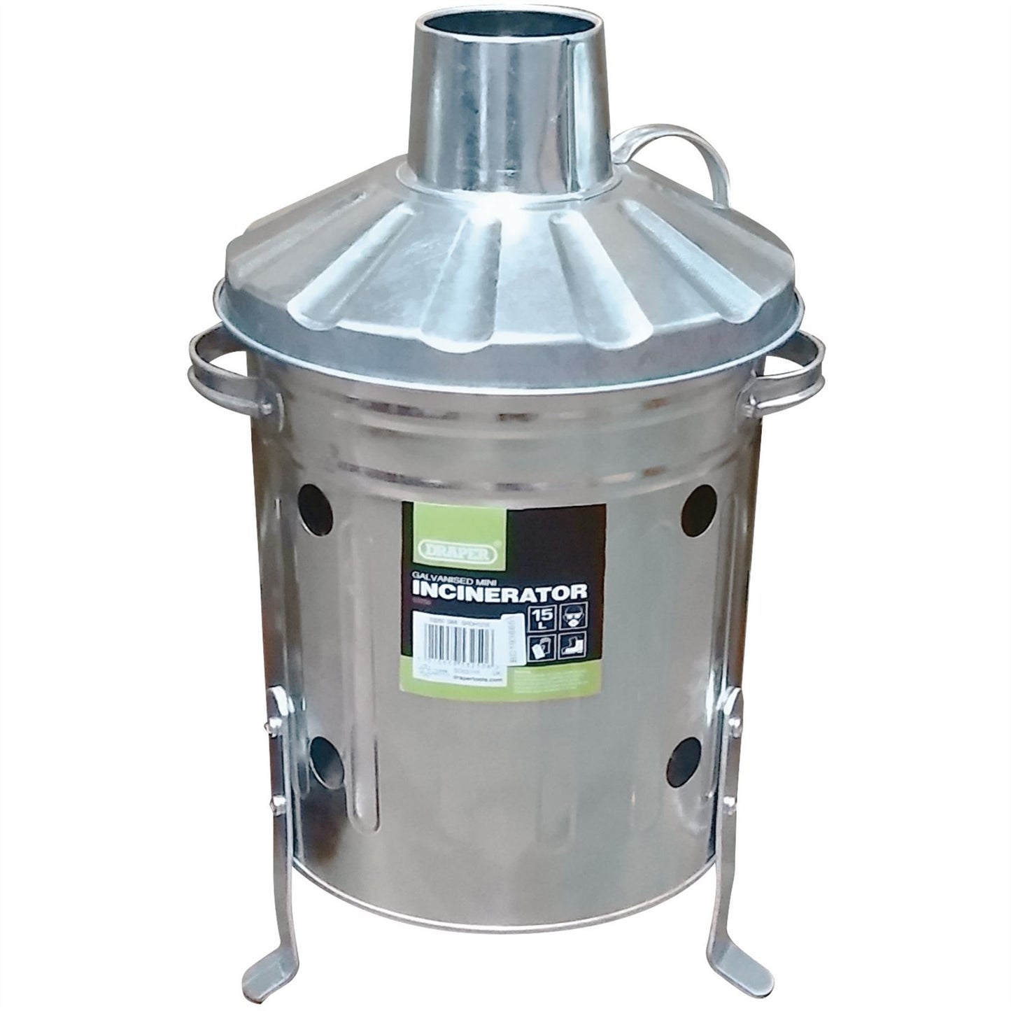 Draper 53250 Galvanised Mini Incinerator 15L Draper