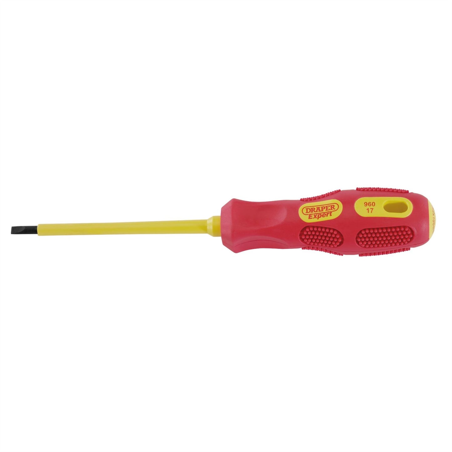 Draper 69213 VDE Approved Fully Insulated Plain Slot Screwdriver 4.0 x 100mm Draper
