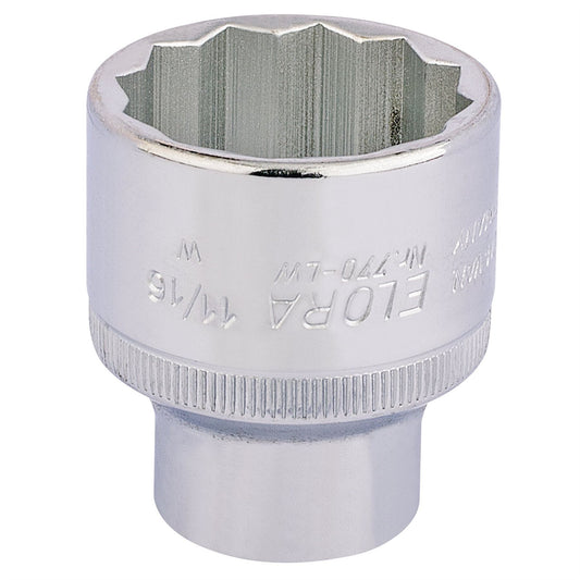 Elora 24880 Whitworth Bi-Hexagon Socket 1/2" Sq. Dr. 11/16" Elora