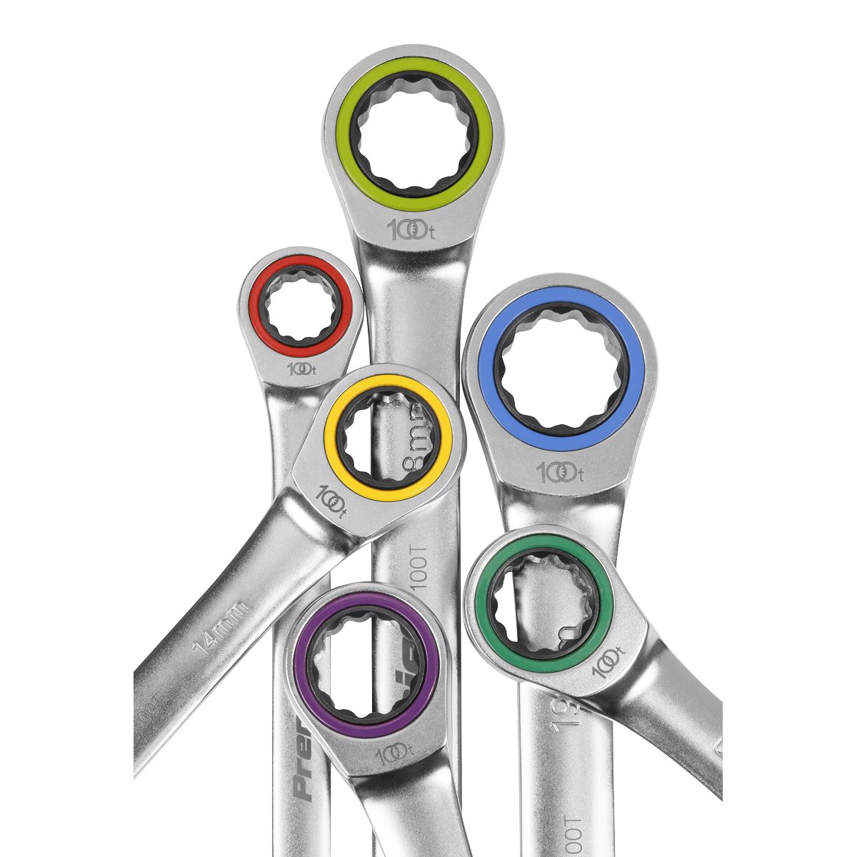 Sealey AK63949 Combination Ratchet Spanner Set 12pc Metric - Premier Platinum Sealey