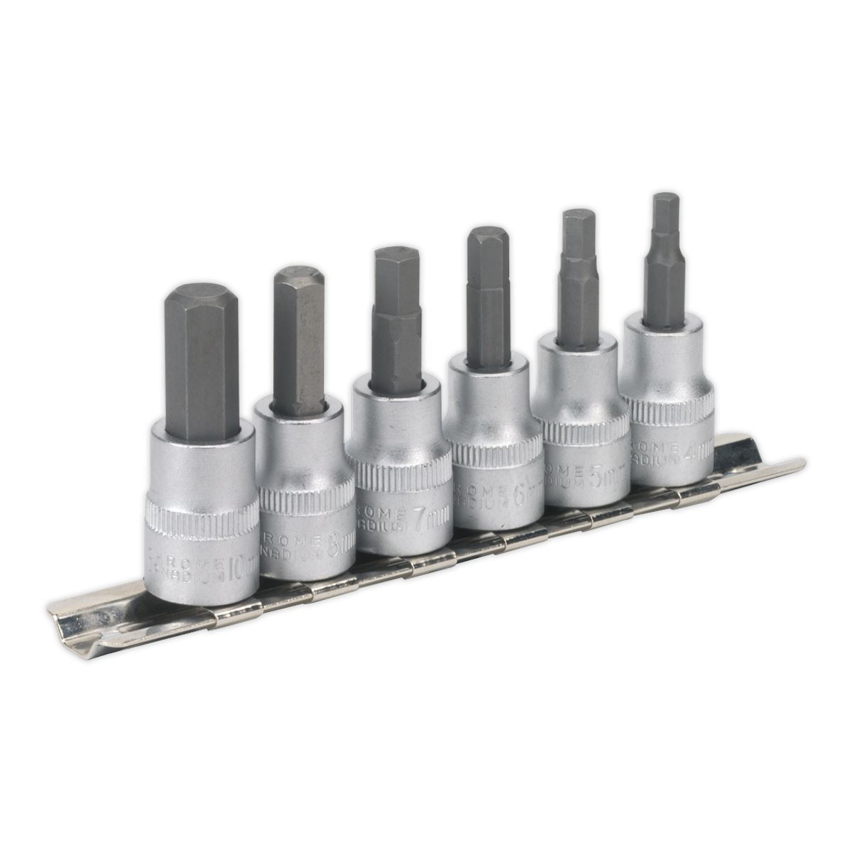 Sealey AK656 Hex Key Socket Bit Set 6pc 3/8"Sq Drive Metric Sealey