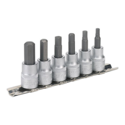 Sealey AK656 Hex Key Socket Bit Set 6pc 3/8"Sq Drive Metric Sealey