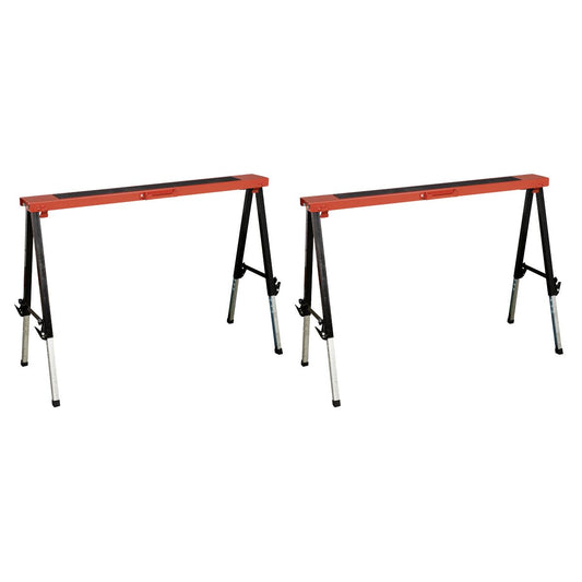 Sealey FTAL12 Fold Down Trestle with Adjustable Legs - Pair Sealey