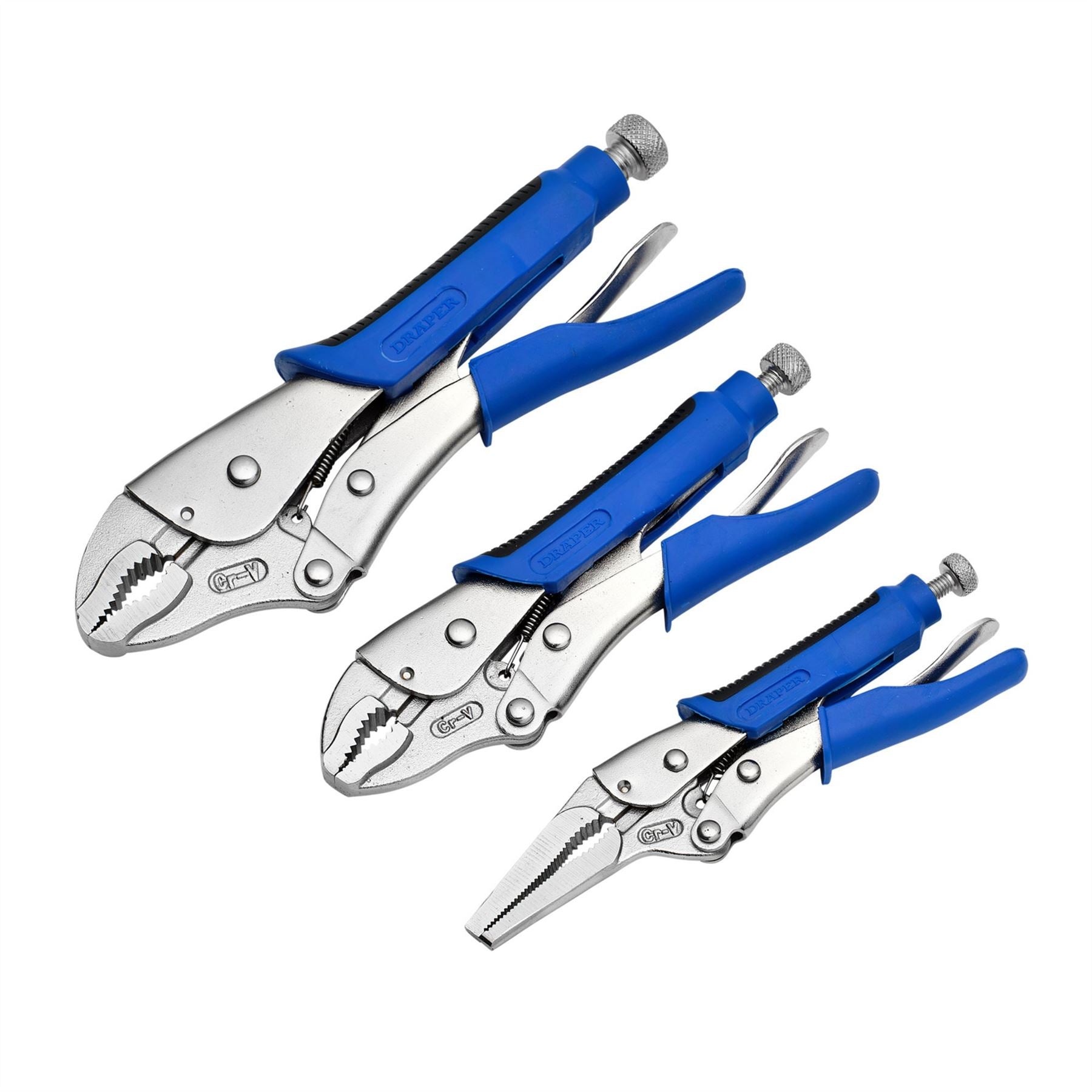 Draper 88293 Soft Grip Self Grip Pliers Set 3 Piece Draper