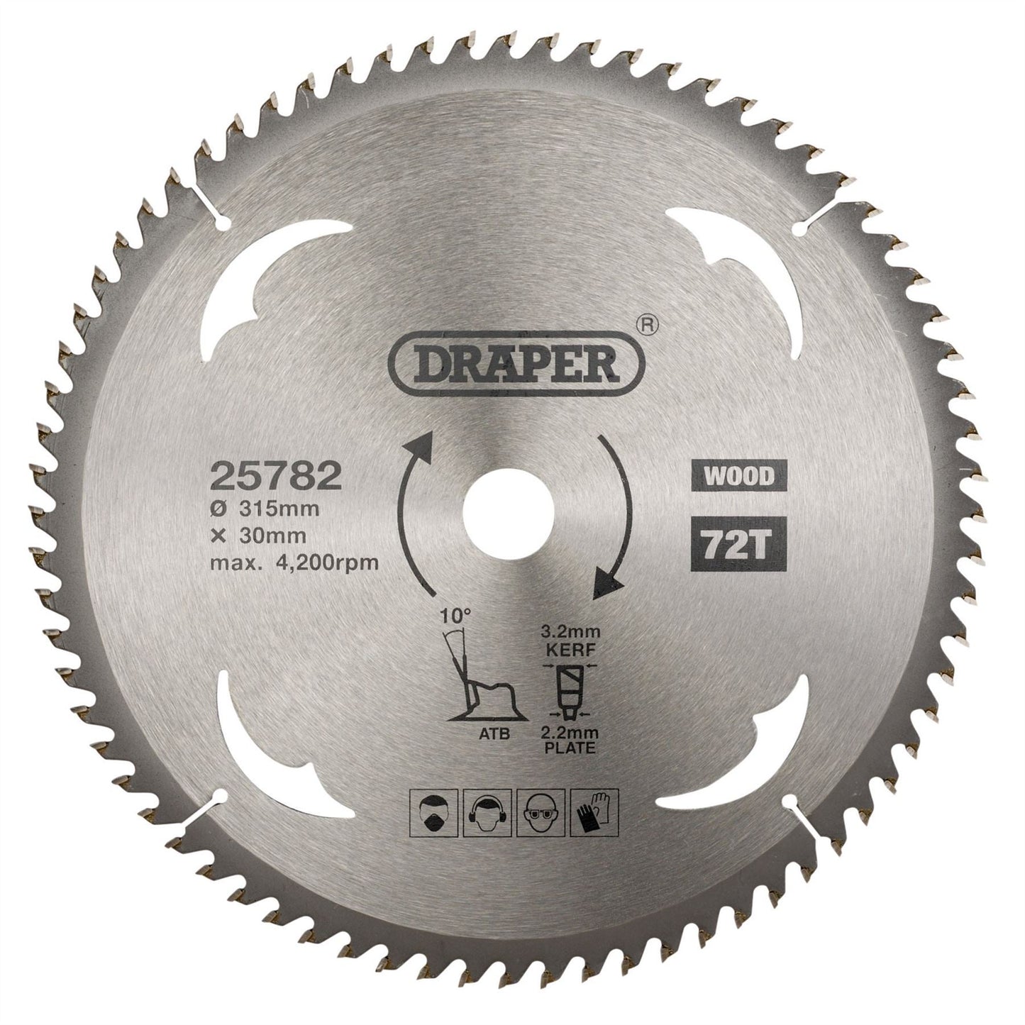 Draper 25782 TCT Circular Saw Blade for Wood 315 x 30mm 72T Draper
