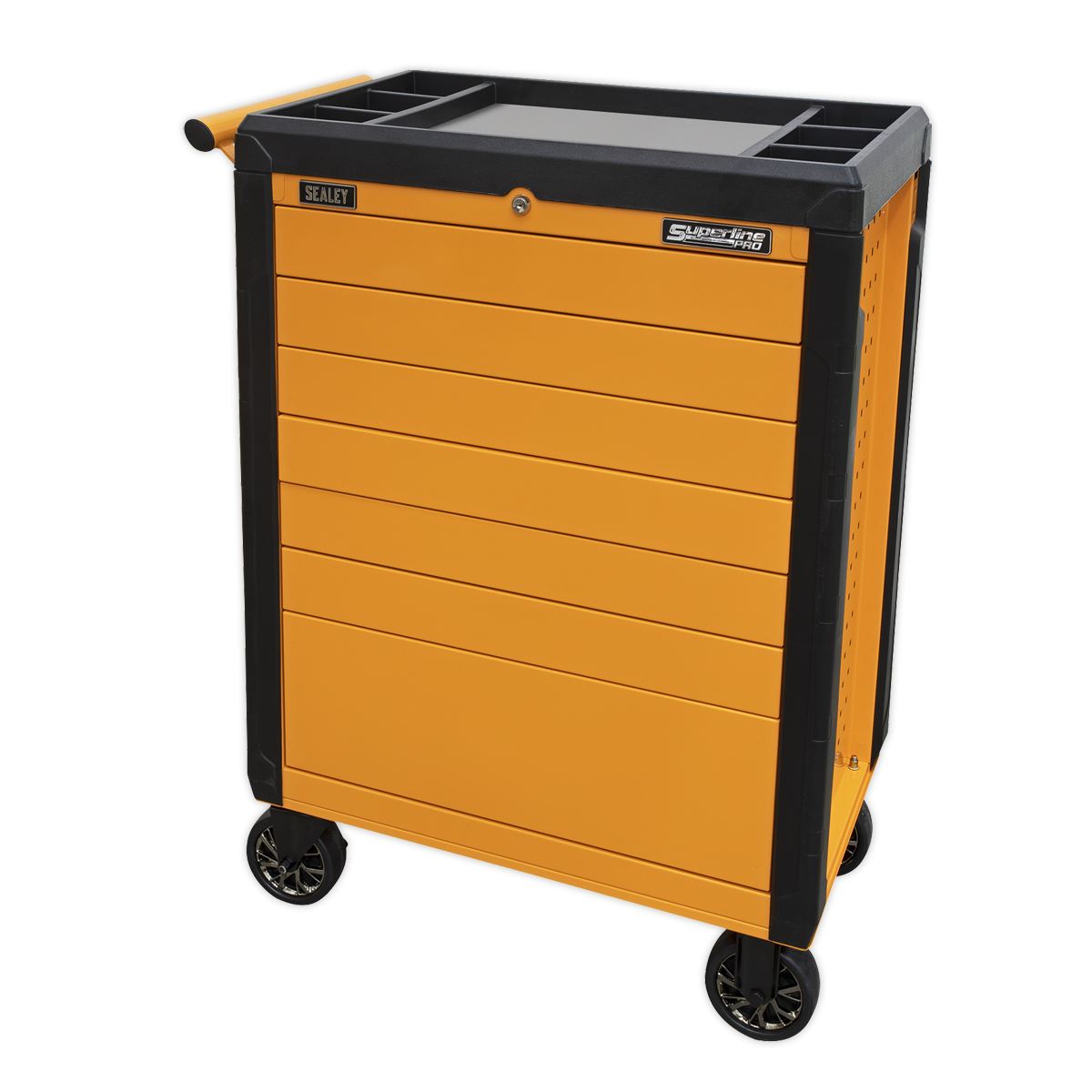 Sealey APPD7O Rollcab 7 Drawer Push-To-Open - Orange Sealey