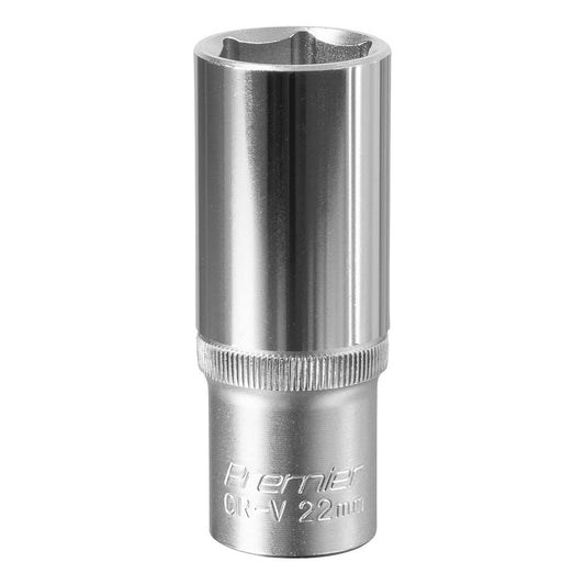 Sealey S1222D WallDrive® Socket 22mm Deep 1/2"Sq Drive Sealey