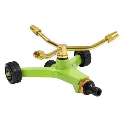 Sealey JS2032 3-Arm Brass Sprinkler with Metal Wheeled Base Sealey