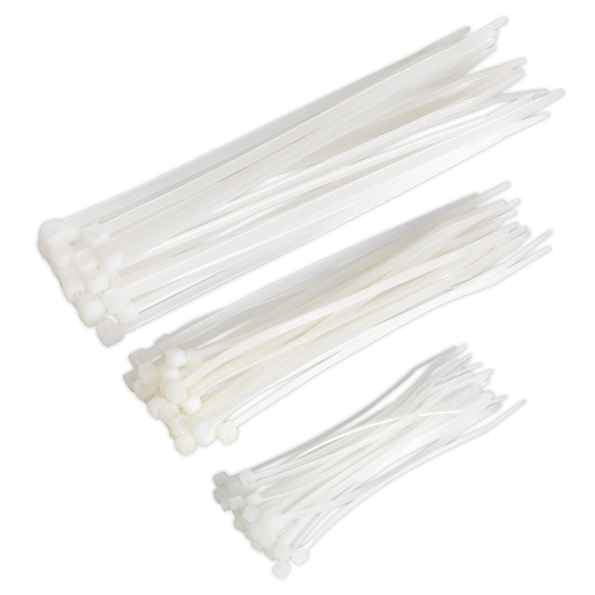 Sealey CT75W Cable Tie Assortment White Pack of 75 Sealey
