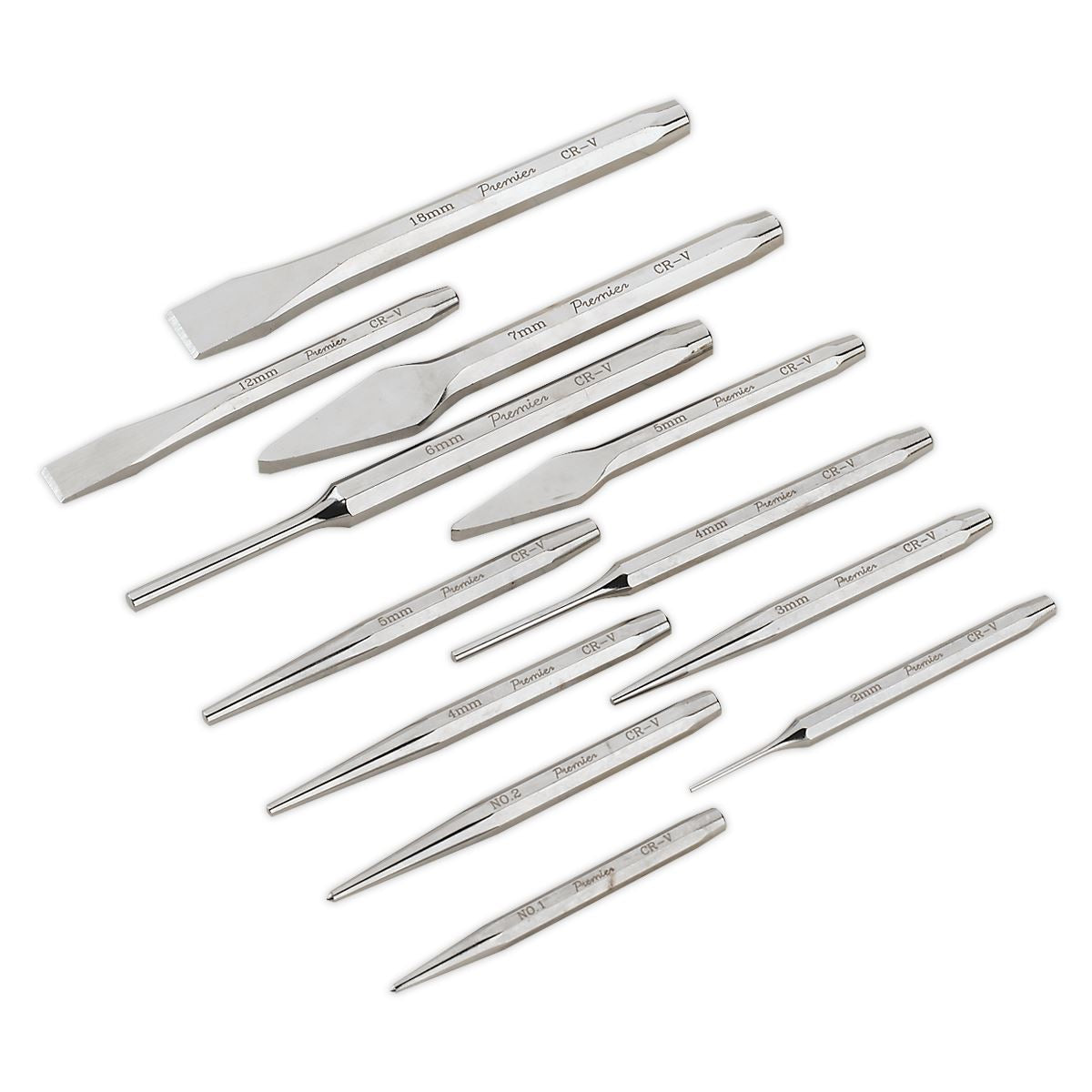 Sealey AK9129 Punch & Chisel Set 12pc Sealey