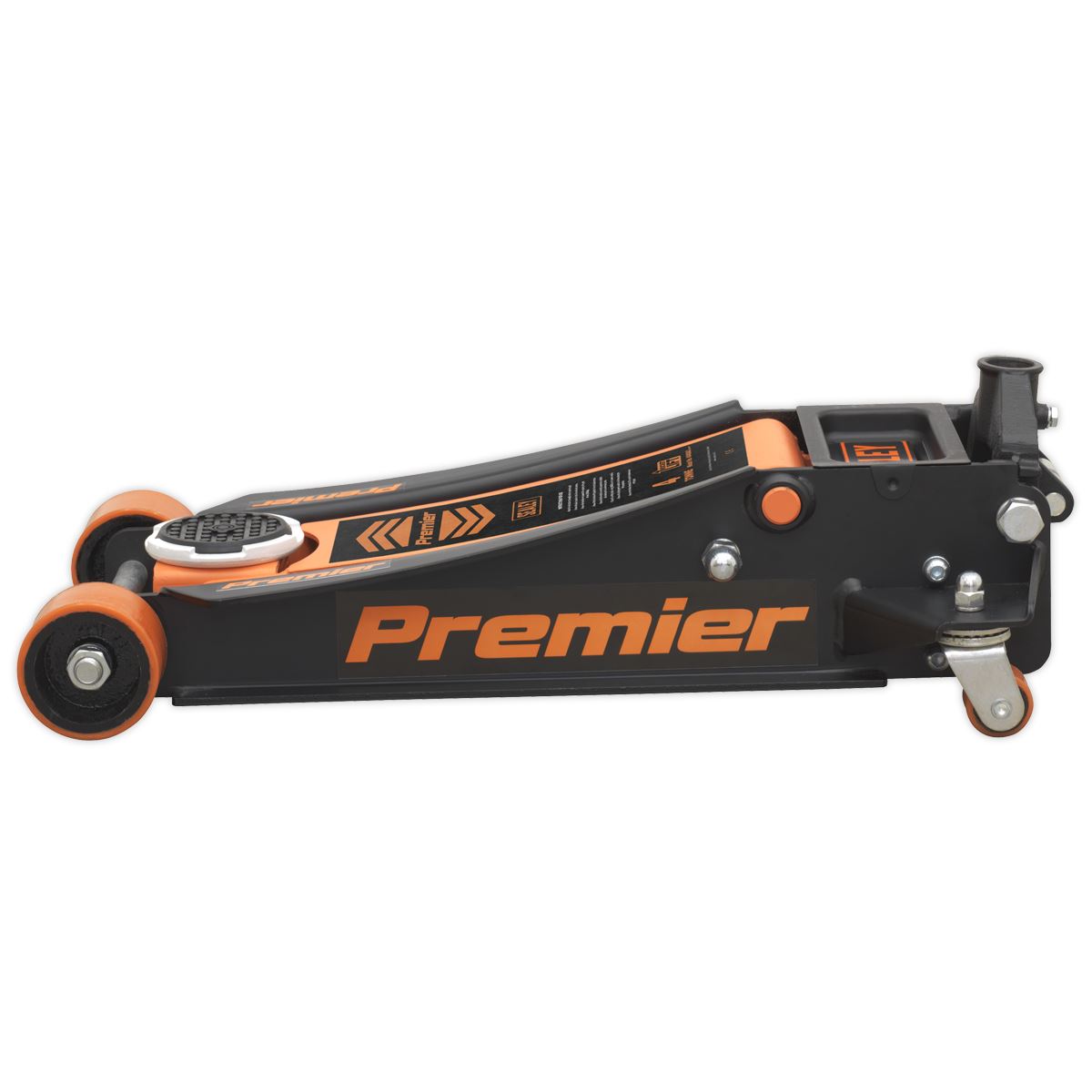 Sealey 4040AO Premier Low Profile Trolley Jack with Rocket Lift 4 Tonne - Orange Sealey