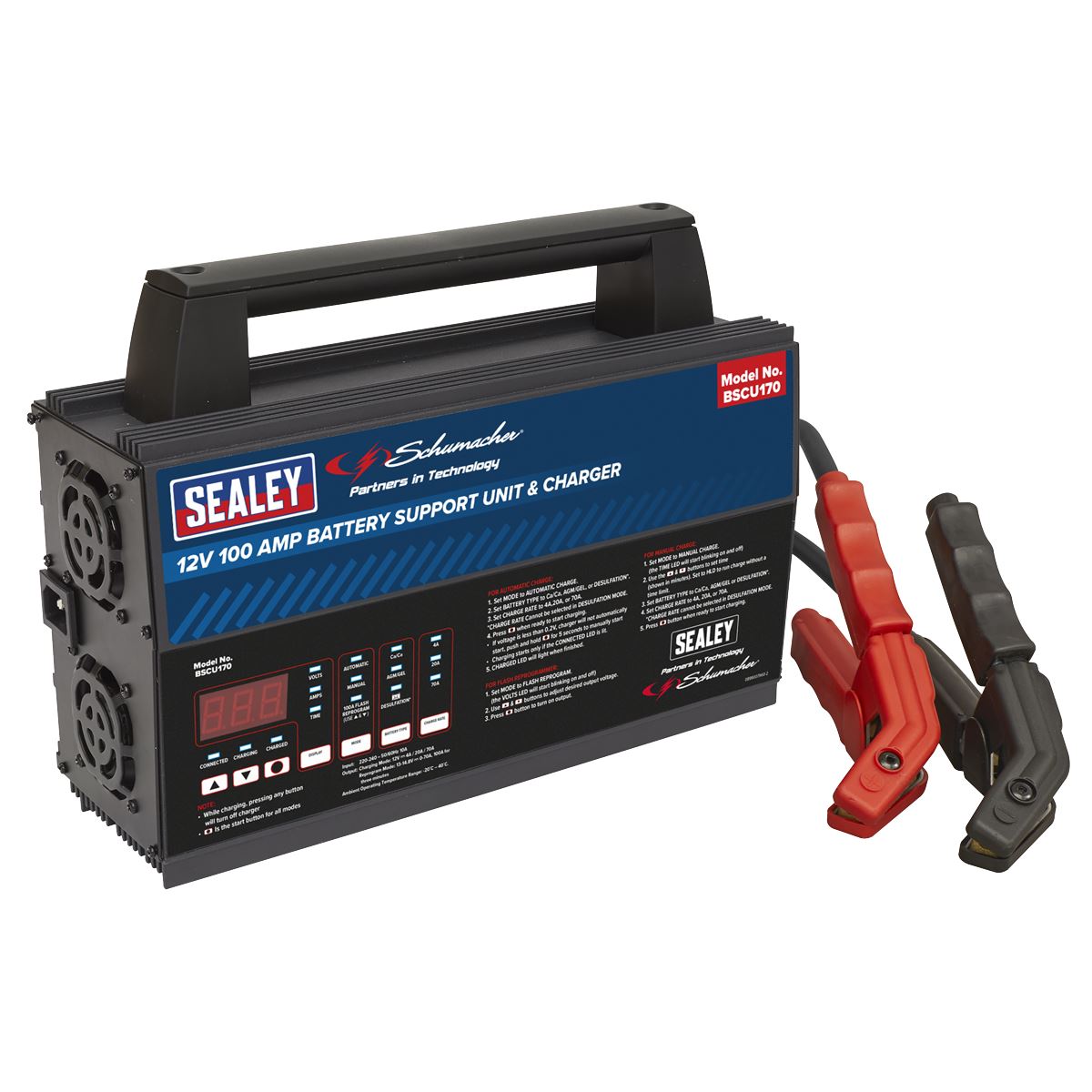 Sealey BSCU170 Battery Support Unit & Charger - 12V 100A Sealey