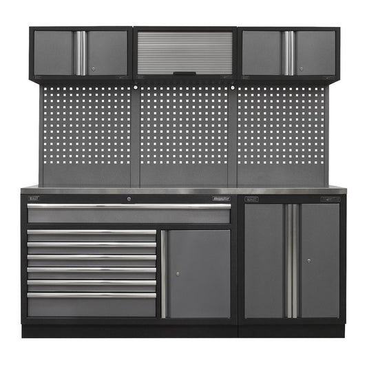 Sealey APMSSTACK11SS Superline PRO® 2.04m Storage System - Stainless Steel Worktop Sealey