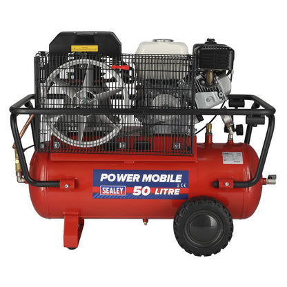Sealey SA5055 Air Compressor 50L Belt Drive Petrol Engine 5.5hp Sealey