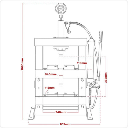 Sealey YK10B Hydraulic Bench Type Press 10 Tonne Sealey