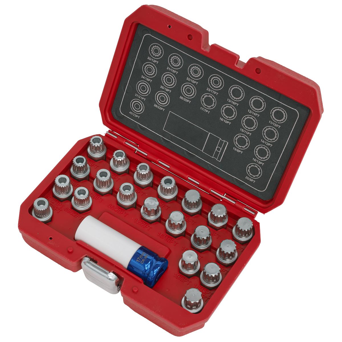 Sealey SX209 Locking Wheel Nut Key Set 21pc - BMW & Mini Sealey