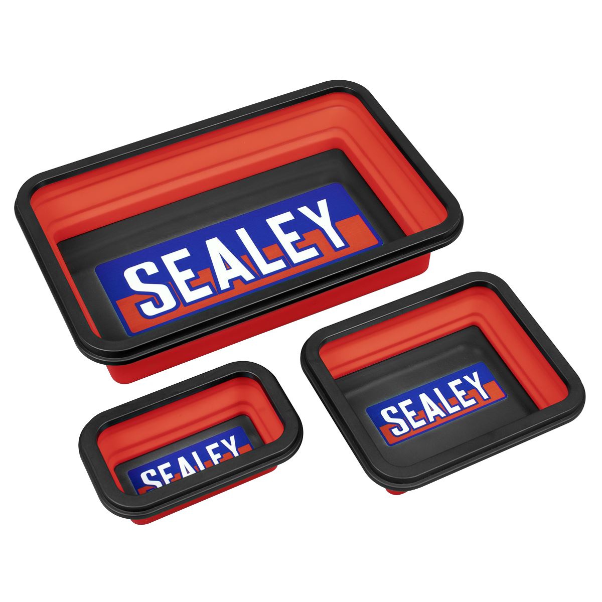 Sealey APCMTS Parts Tray Collapsible Magnetic - Set of 3 Sealey