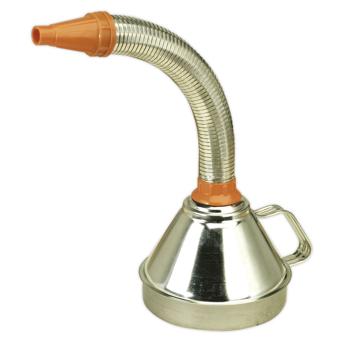 Sealey FM16F Funnel Metal with Flexible Spout & Filter Ø160mm Sealey