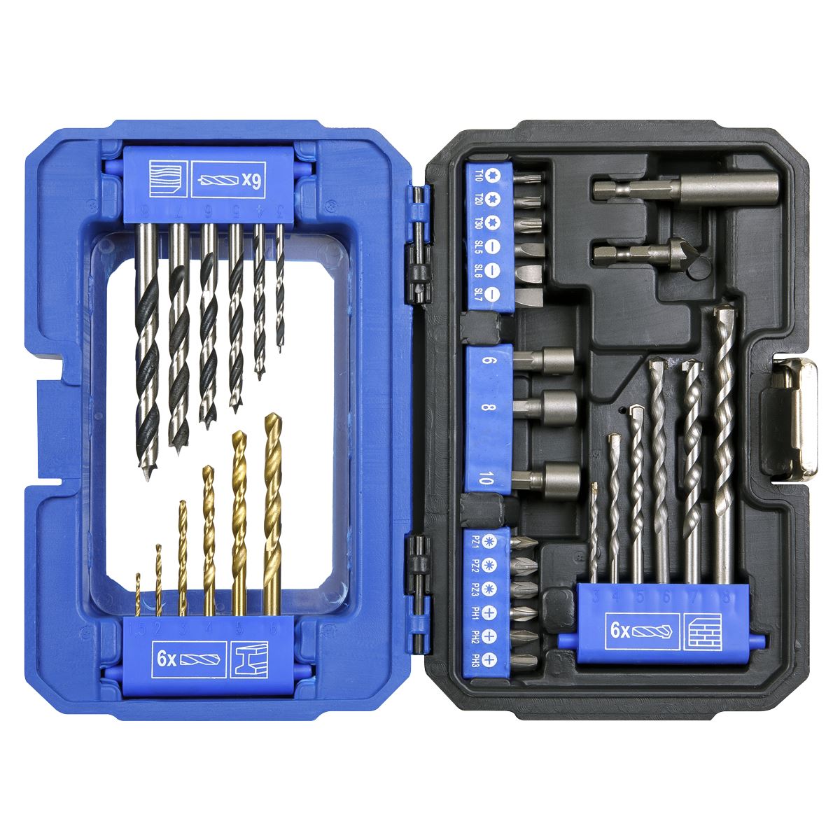 Sealey AK3735 Drill & Bit Accessory Set 35pc Sealey