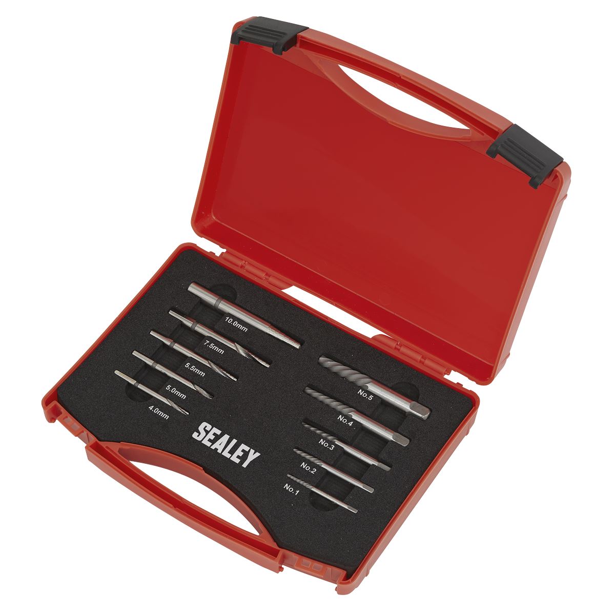 Sealey AK8187 Step Drill Screw/Bolt Extractor Set 10pc Sealey