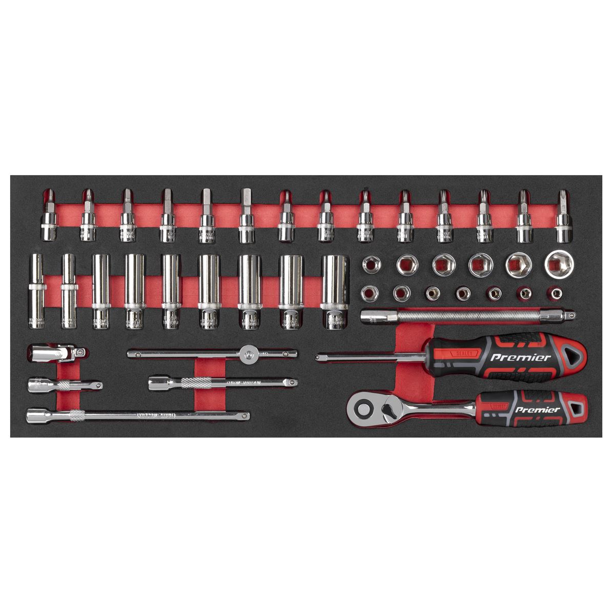 Sealey TBT40 Socket Set with Tool Tray 1/4"Sq Drive 44pc Sealey