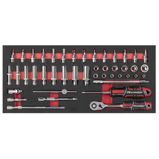 Sealey TBT40 Socket Set with Tool Tray 1/4"Sq Drive 44pc Sealey