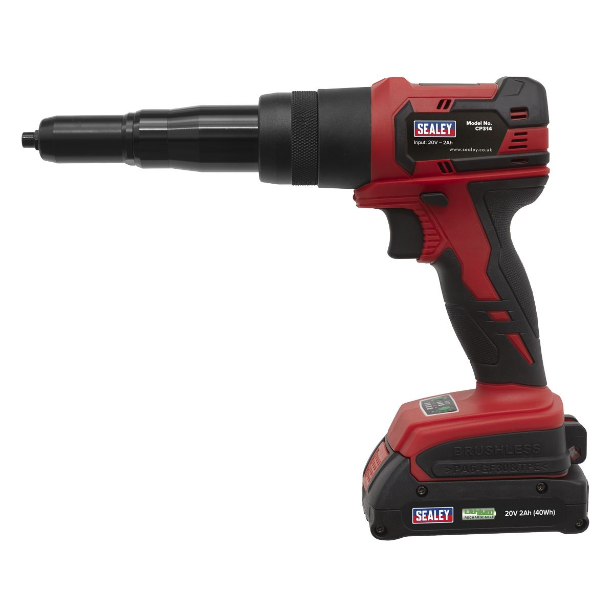 Sealey CP314 Cordless Riveter 20V 2Ah Lithium-ion Sealey