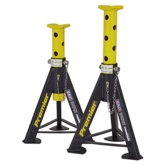 Sealey AS6Y Premier Axle Stands (Pair) 6 Tonne Capacity per Stand - Yellow Sealey