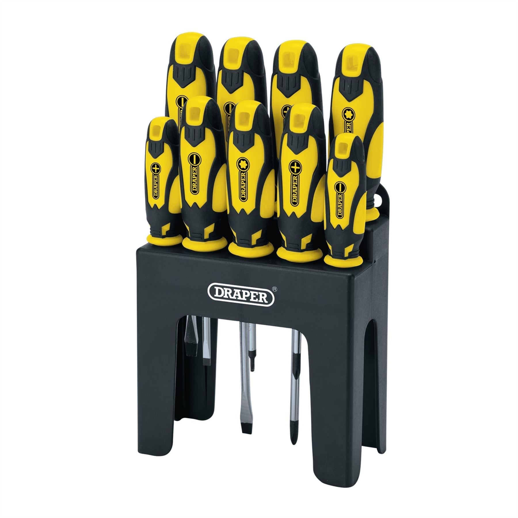 Draper 16728 Soft Grip Screwdriver Set Yellow 9 Piece Draper