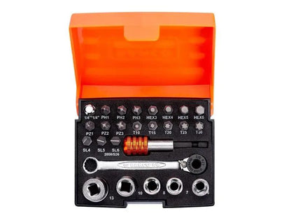 Bahco 2058/S26 Ratchet Socket Set of 26 Metric 1/4in Drive BAH2058S26 Bahco