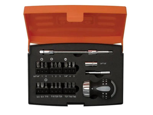 Bahco 808050S-22 Stubby Ratchet Screwdriver Set 22 Piece BAH808050S22 Bahco