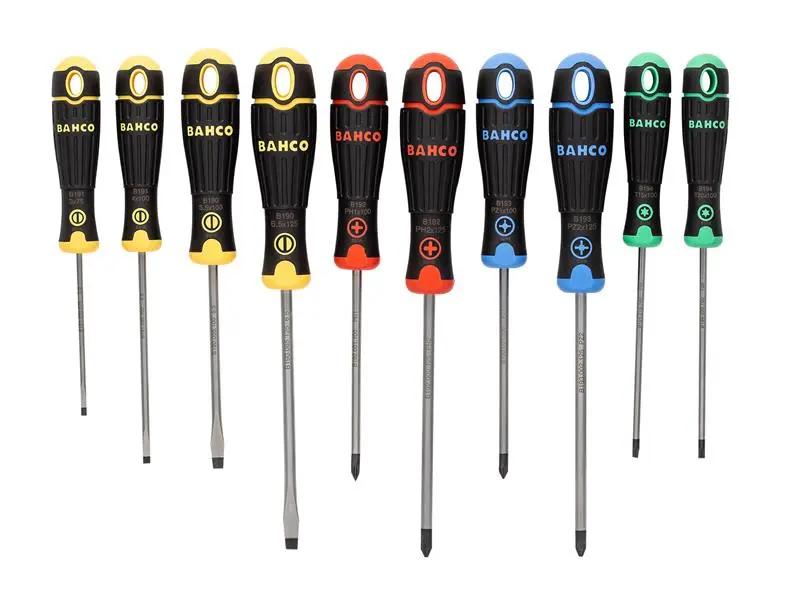 Bahco BahcoFit Coloured Handle Screwdriver Set 10 Piece BAHB219010RB Bahco
