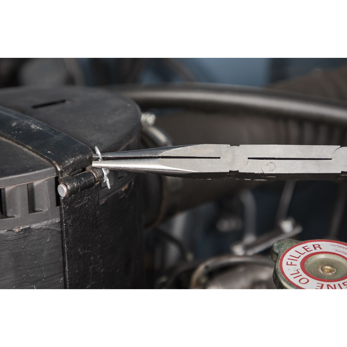 Sealey AK8591 Needle Nose Pliers Double Joint Long Reach 335mm Sealey