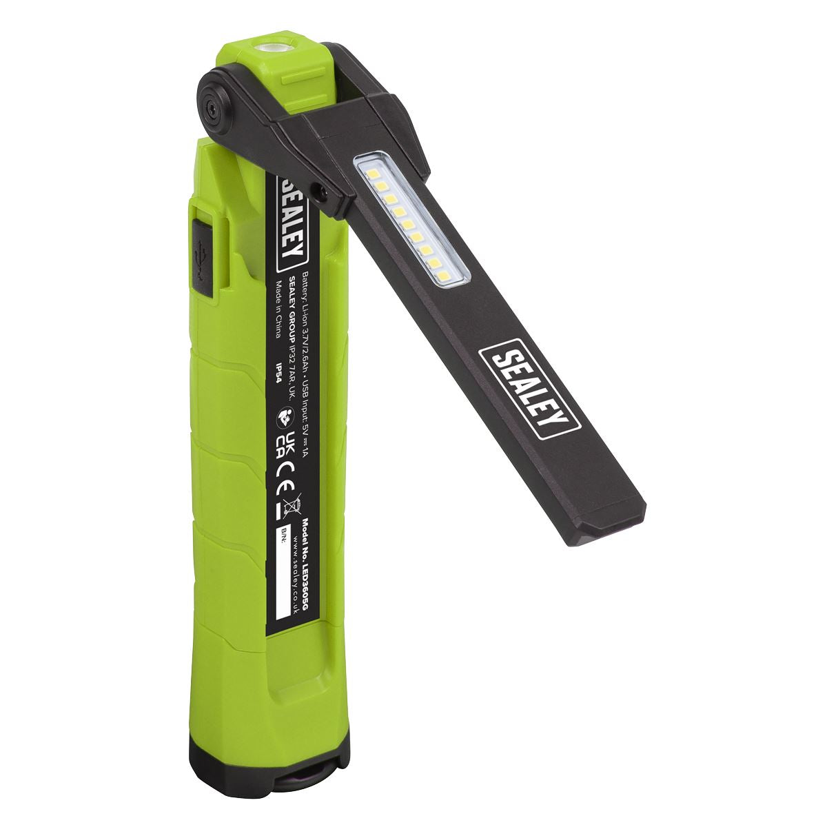 Sealey LED3605G Rechargeable 360° Inspection Light 10W & 2 x 4W SMD LED Green Sealey