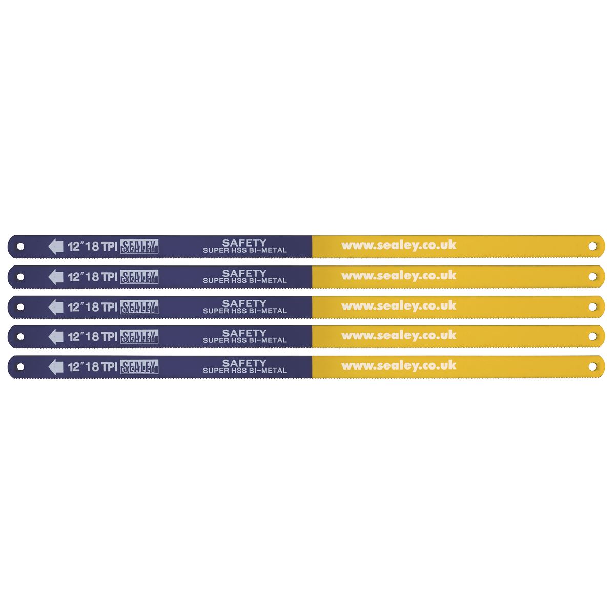 Sealey HSB0518 Hacksaw Blade 300mm HSS Bi-Metal 18tpi Pack of 5 Sealey