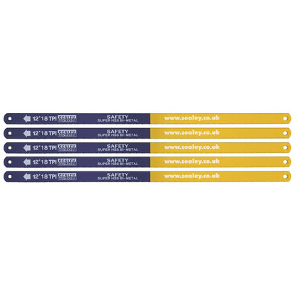 Sealey HSB0518 Hacksaw Blade 300mm HSS Bi-Metal 18tpi Pack of 5 Sealey
