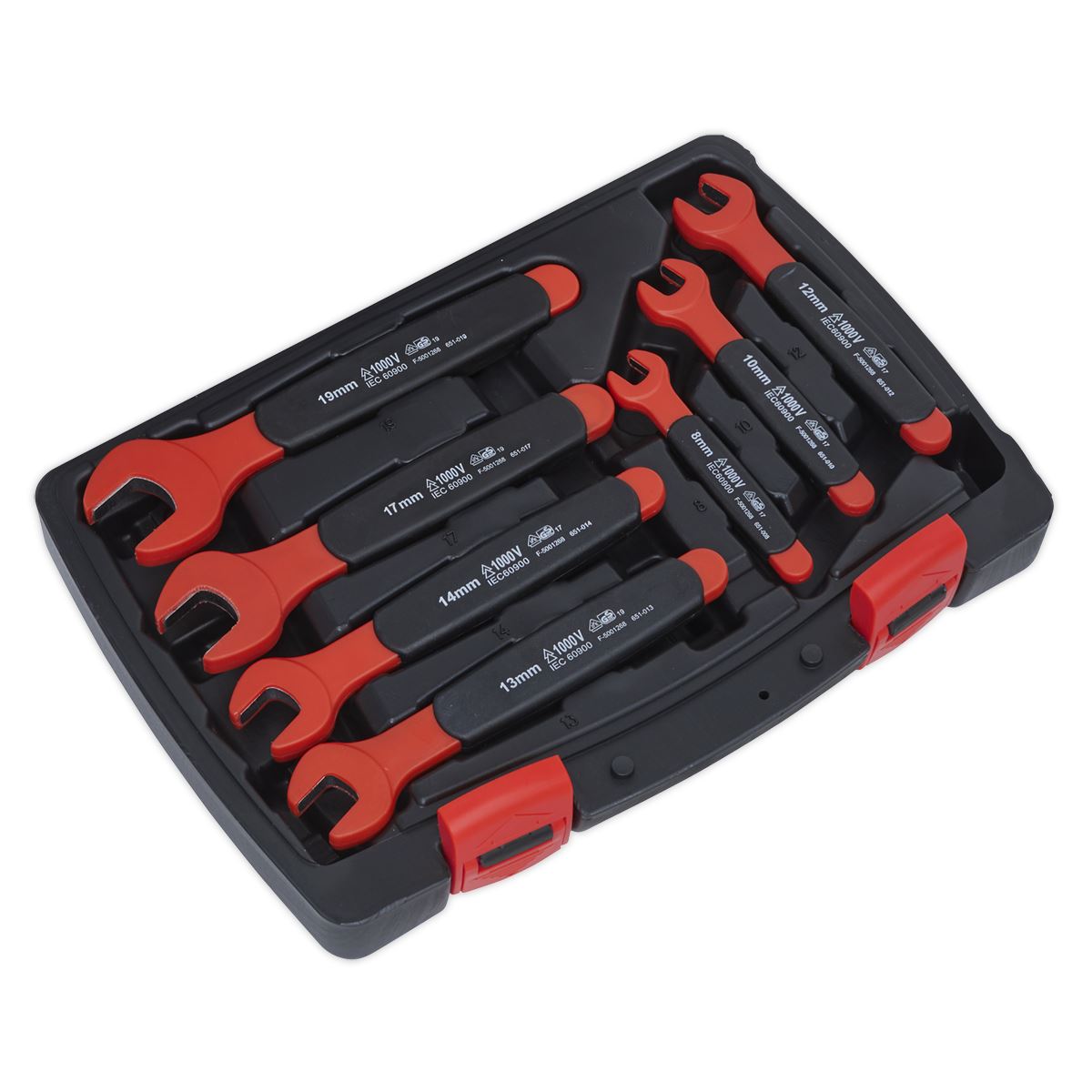 Sealey AK63171 Insulated Open-End Spanner Set 7pc VDE Approved Sealey