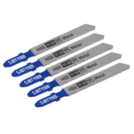 Sealey SJBT118B Jigsaw Blade Metal 92mm 11-14tpi - Pack of 5 Sealey