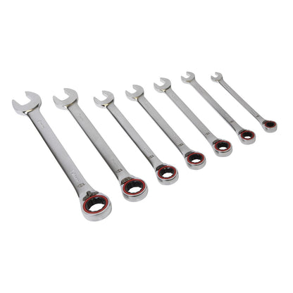 Sealey AK63945 Reversible Ratchet Combination Spanner Set 7pc Metric Premier Platinum Sealey