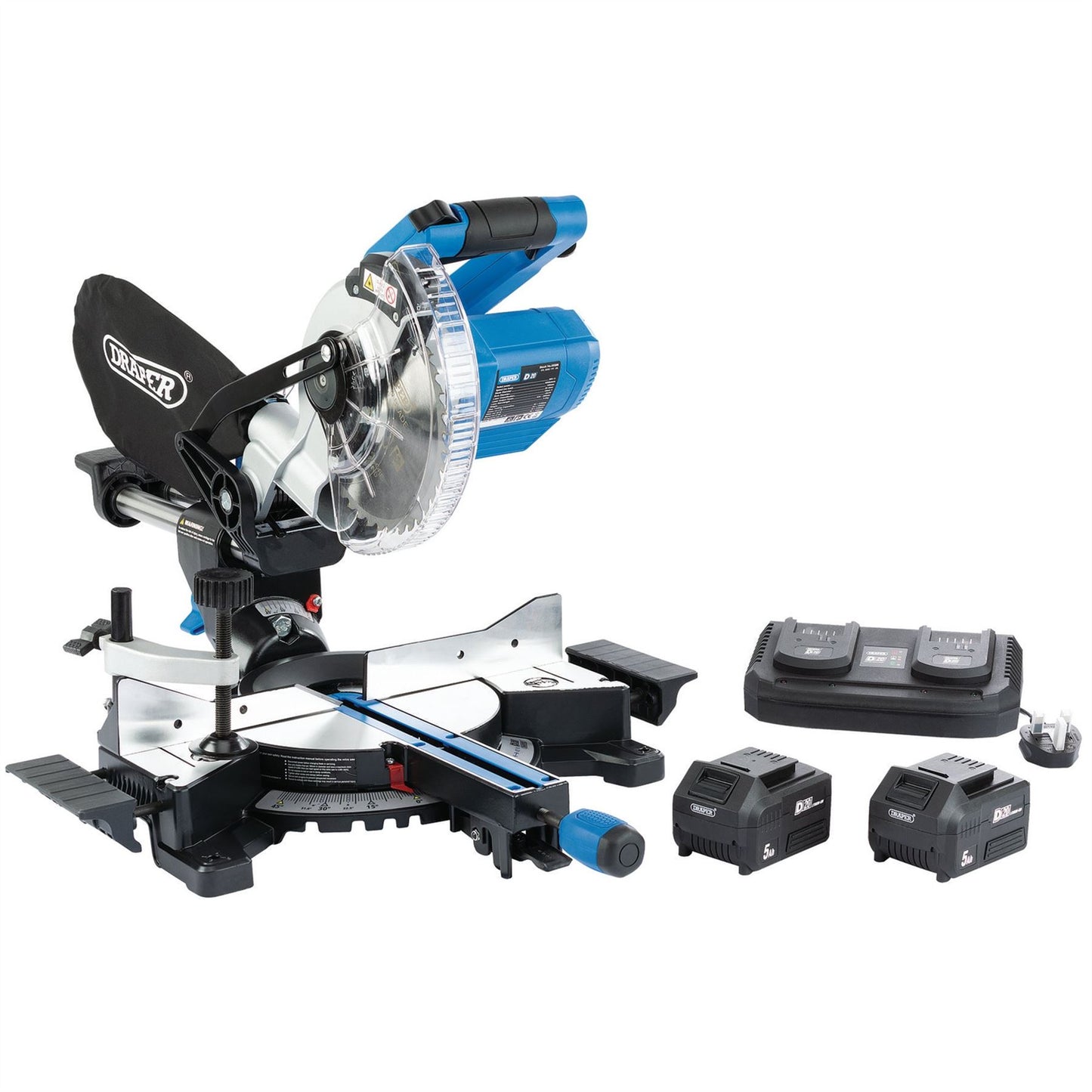 Draper 99765 D20 20V Brushless Sliding Compound Mitre Saw 185mm Draper