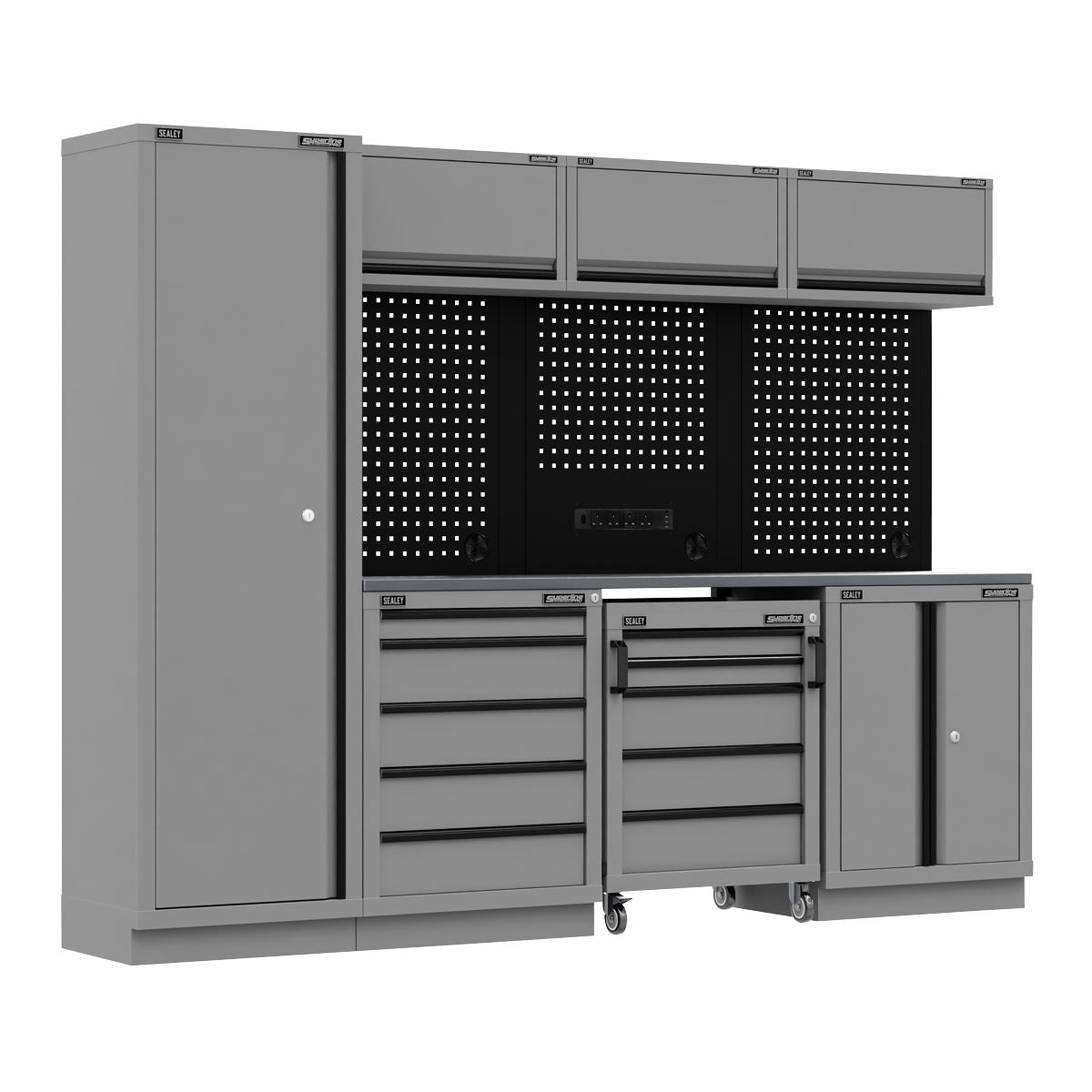 Sealey APMSBESTACK02SS Superline PRO® Black Edition Storage System with Stainless Worktop 2.64m Sealey