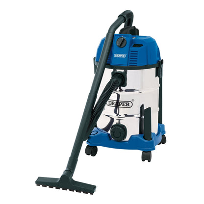 Draper 20523 Wet and Dry Vacuum Cleaner with Stainless Steel Tank 30L 1600W Draper