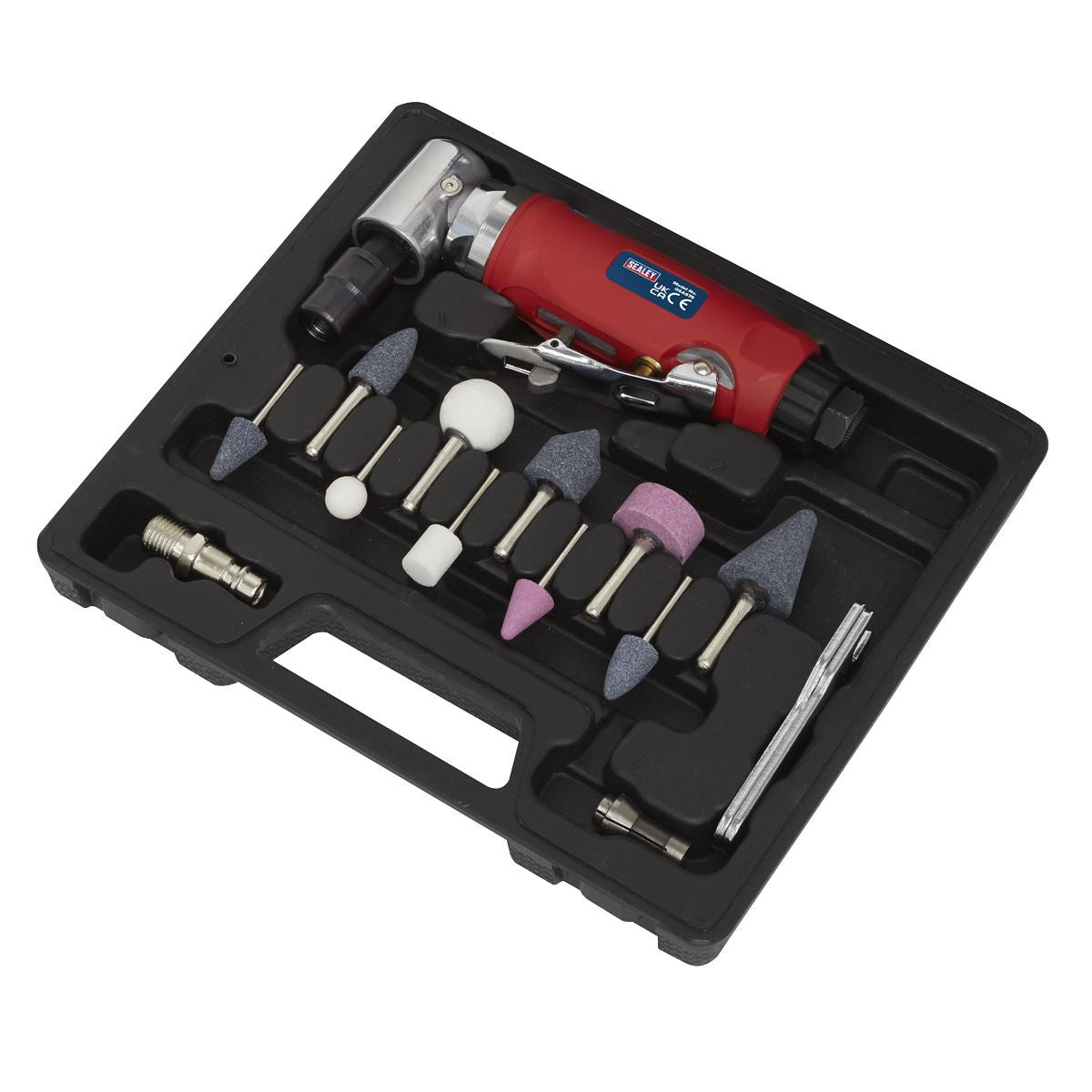 Sealey GSA675 Air Die Grinder 90° Angle Kit 15pc Sealey