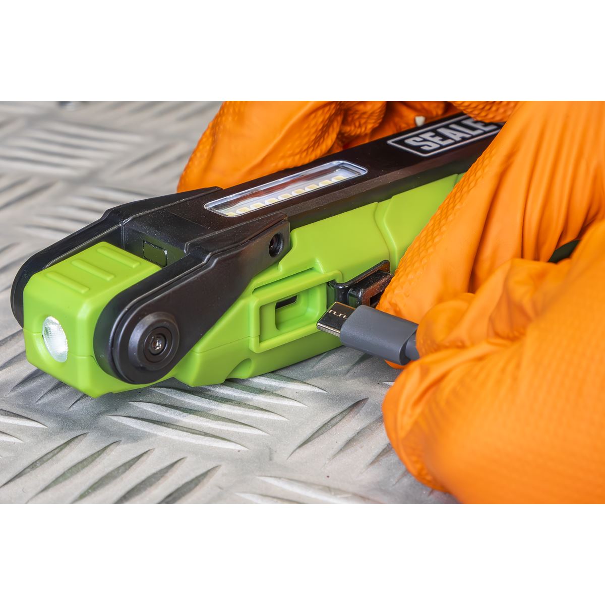 Sealey LED3605G Rechargeable 360° Inspection Light 10W & 2 x 4W SMD LED Green Sealey