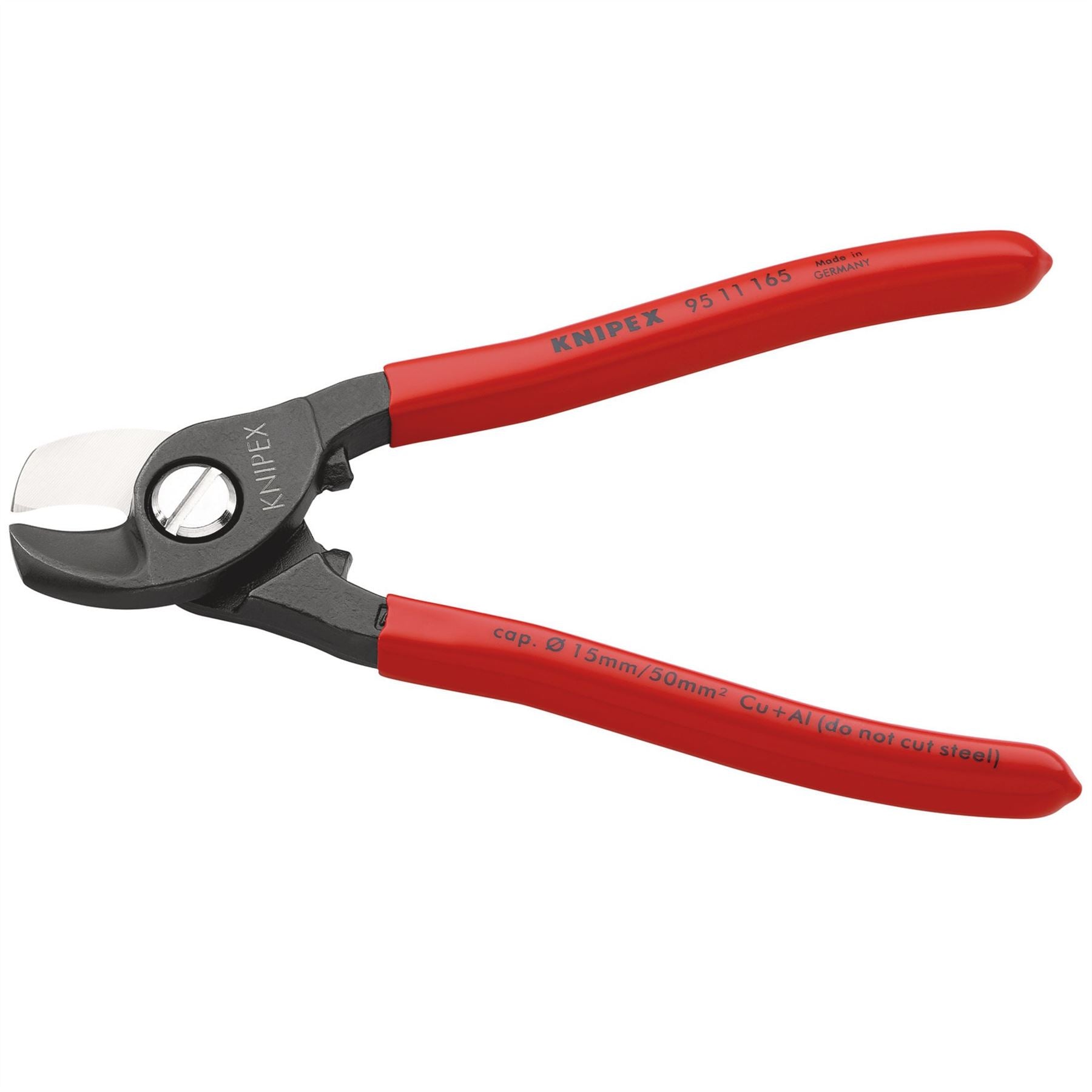 Knipex 19590 95 11 165 Cable Shears plastic coated burnished 165mm Knipex